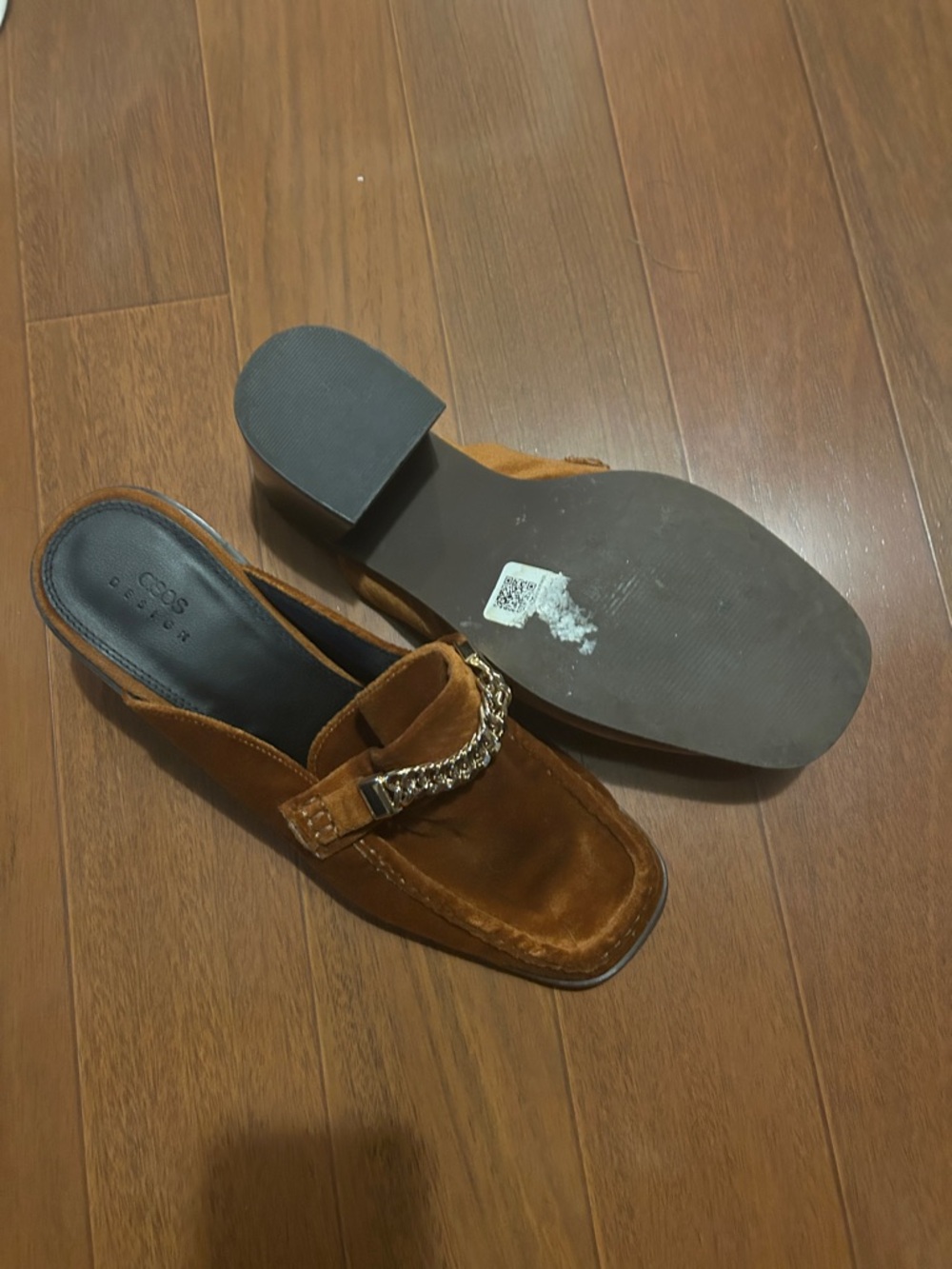ASOS Velvet Chain-Trim Mule - Burnt Orange - Picture 3 of 4